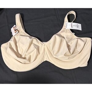 NWT Bali Comfort Full-Figure Minimizer Bra DF3385 Size 42DD Beige With Lace